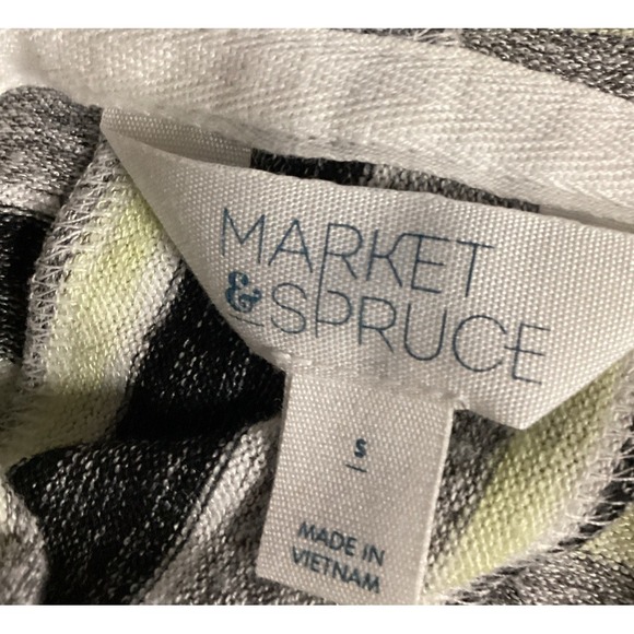 MARKET & SPRUCE Women's (Size S) Long Sleeve Hooded Shirt Striped Pockets - Picture 3 of 4